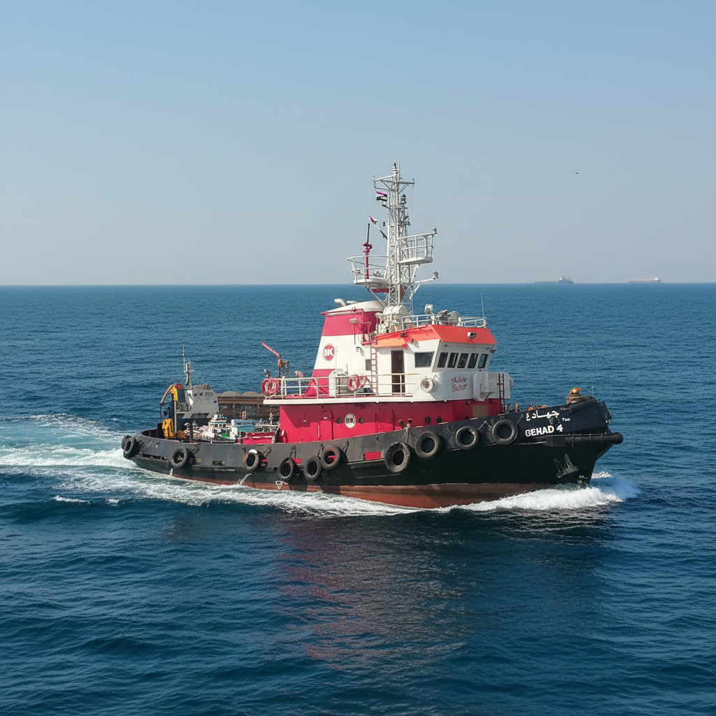 United for Towing and Marine Services tugboat under way off the Egyptian coast